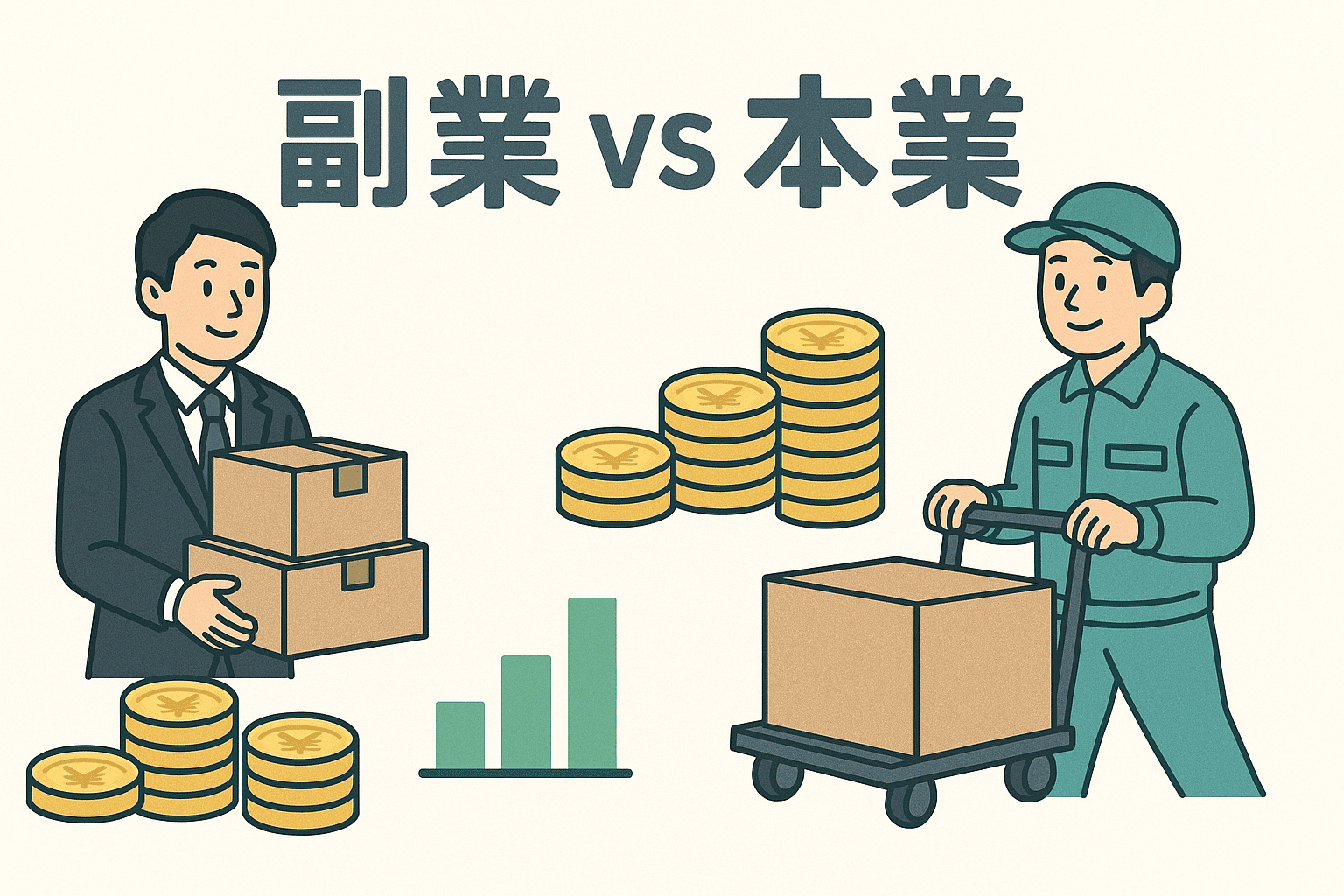 軽貨物ドライバー 副業 本業比較イメージ