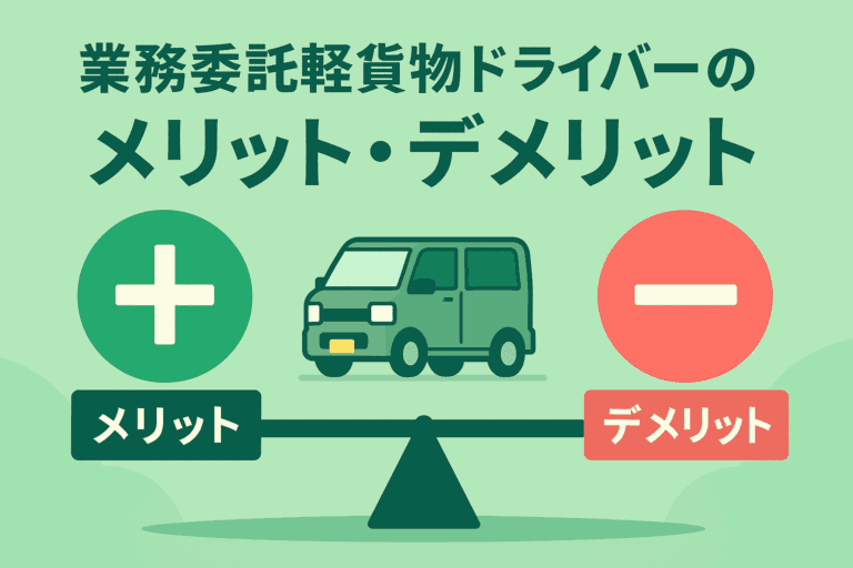 軽貨物ドライバーのメリットとデメリットを比較するイラスト